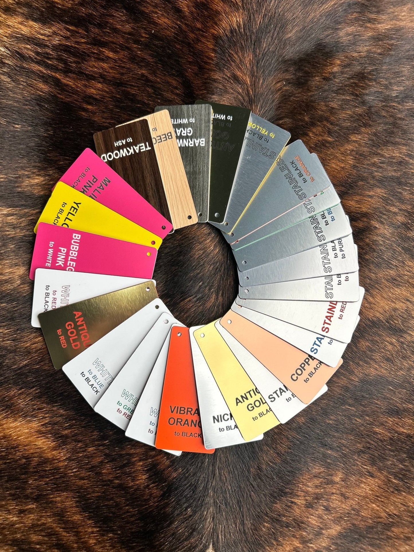 Sample Set of Durra-Bull Laserable Acrylic (2"x4")