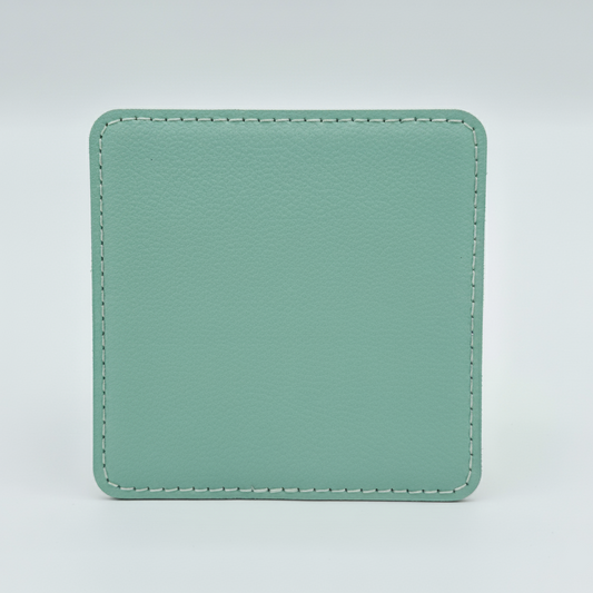 Leatherette Coaster - Teal/Black
