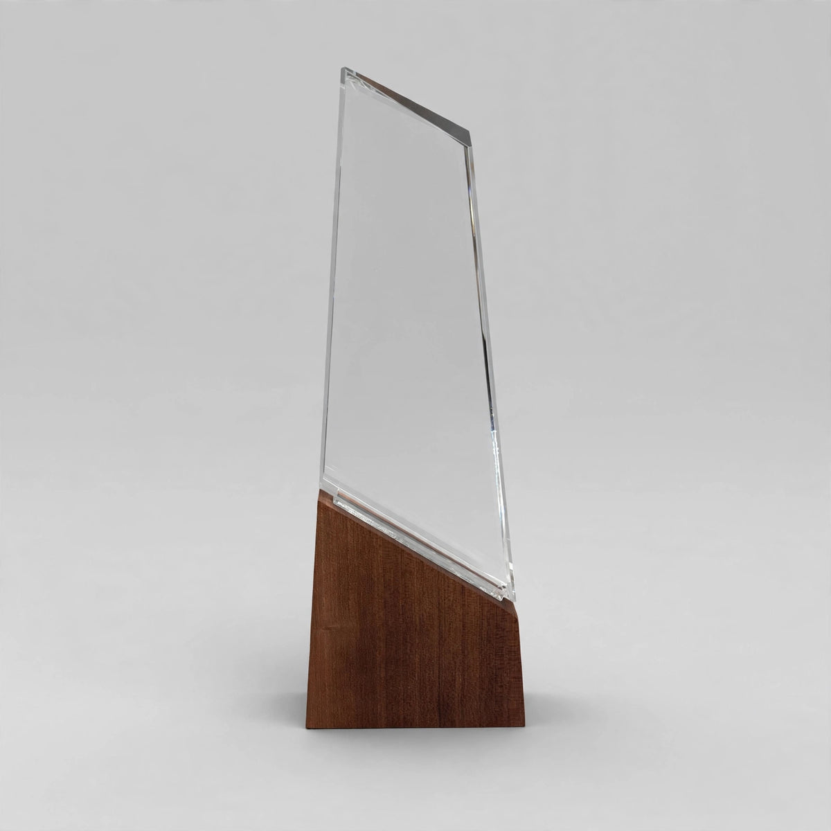 K9 Crystal Tower with Dark Wood Base - front view